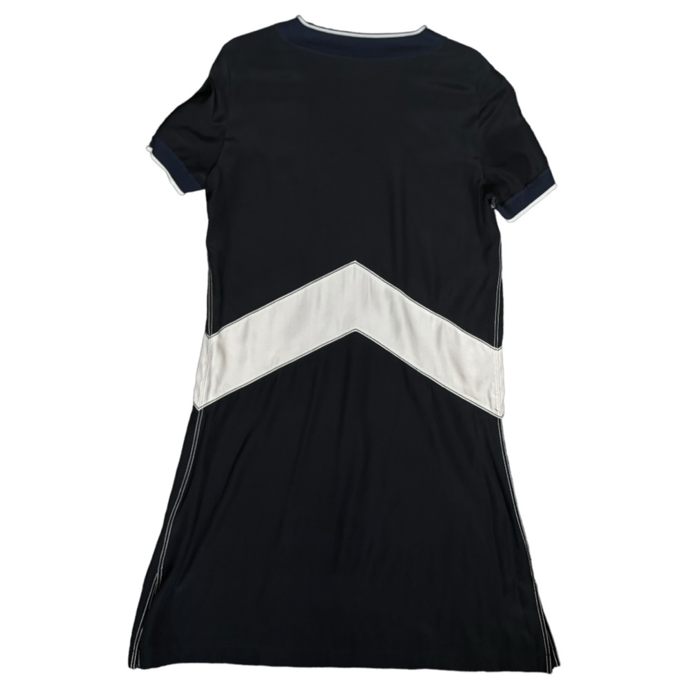 Rag & Bone Navy Blue 100% Silk Chevron Dress - Size Small - Picture 12 of 15